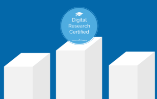 Digital Research Certification bubble on top of columns