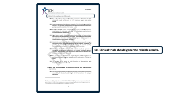 ICH E6 new regulation around reliable results