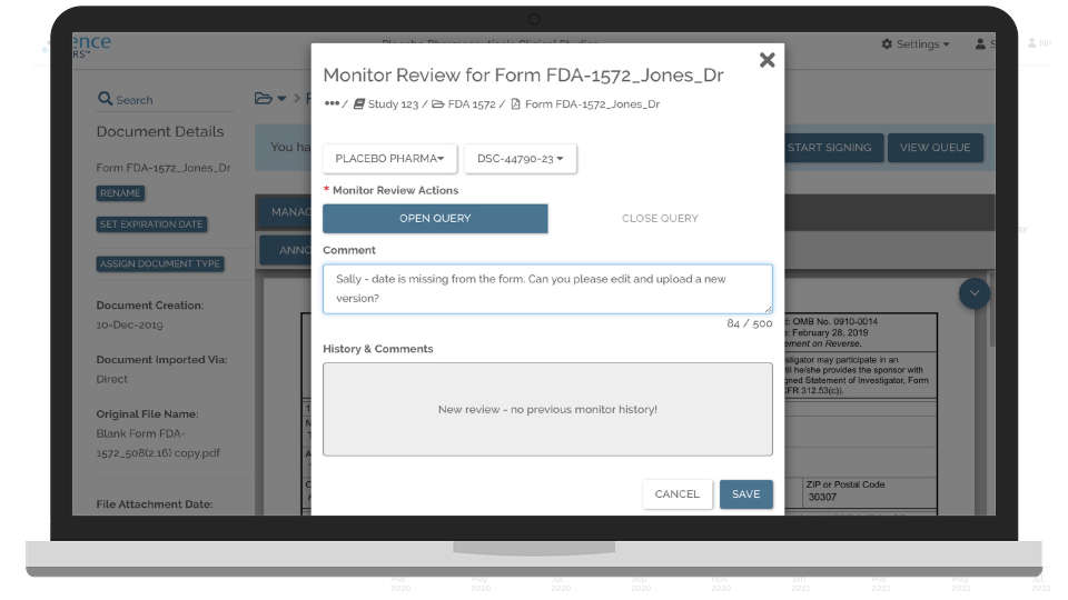 Florence – eTMF Site Management