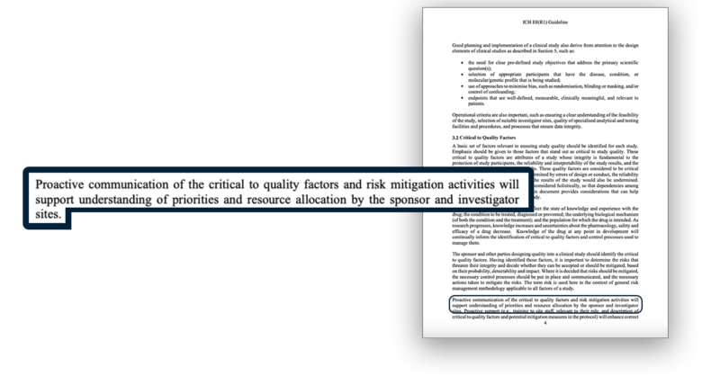 ICH E8 R2 Proactive Communication of Risk Screenshot