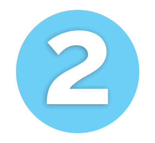Number 2 Light Blue Icon