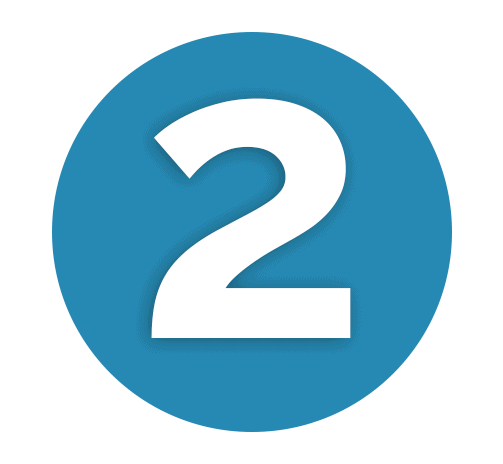 Number 2 Medium Blue Icon