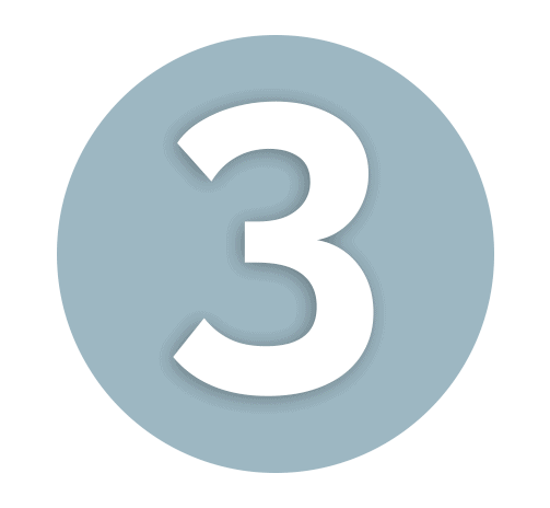 Number 3 Grey Blue Icon