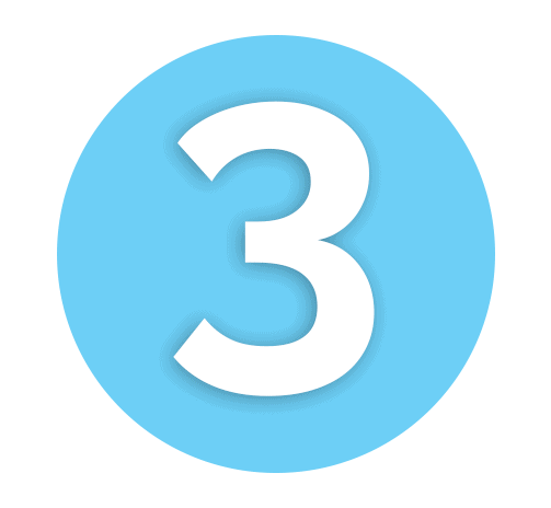 Number 3 Light Blue Icon