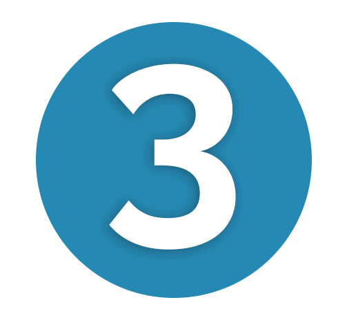 Number 3 Medium Blue Icon
