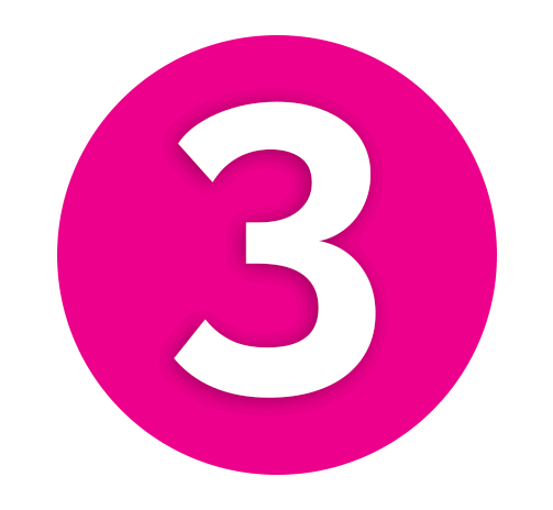 Number 3 Pink Icon