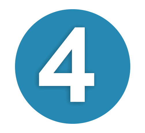 Number 4 Medium Blue Icon