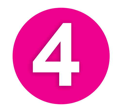 Number 4 Pink Icon