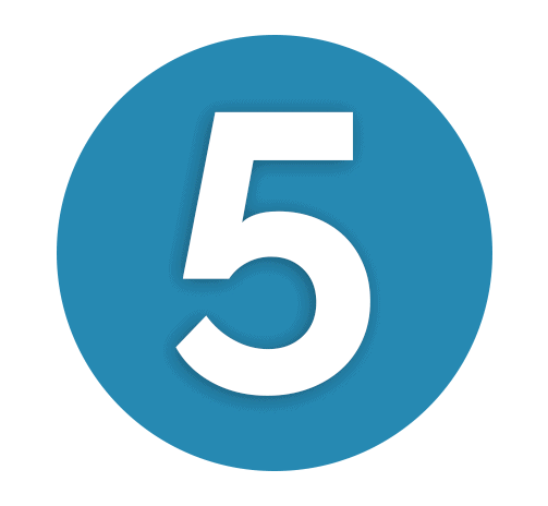 Number 5 Medium Blue Icon