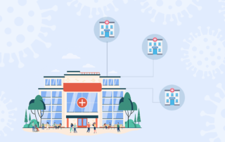 Image of hospital connecting to local clinics