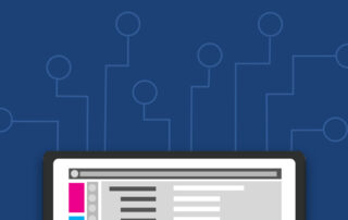 Showing site enablement with a computer connecting to nodes representing sites