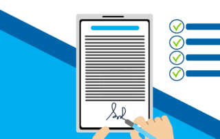 A hand signing an eConsent form on a tablet