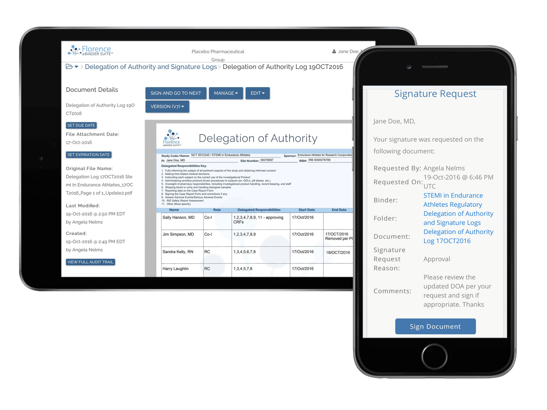 eSignatures Remote Monitoring with Florence eBinders for eRegulatory, eSource, and eISF